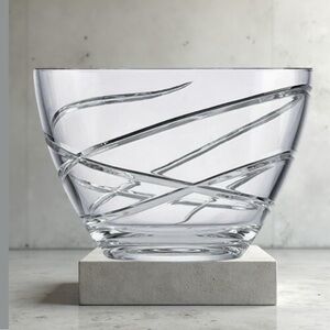 Lenox Crystal Swirl Glass Bowl 8” NIB Quality